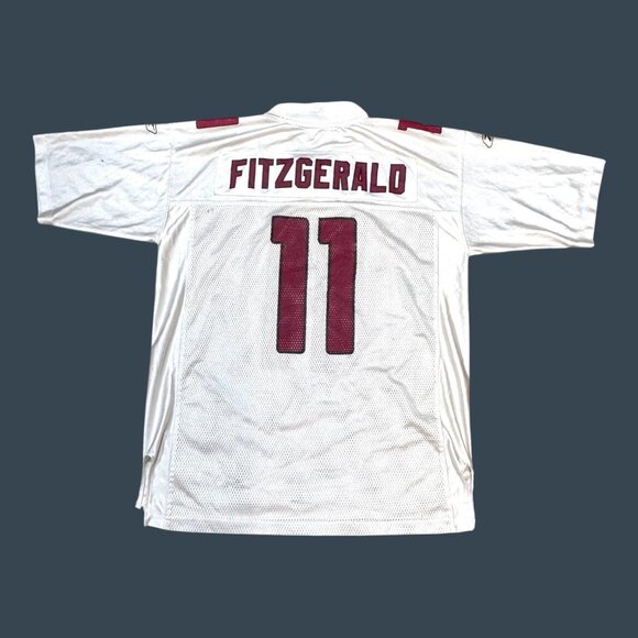Reebok NFL Authentic Cardinals Larry Fitzgerald #11 White Jersey L READ - Picture 1 of 11